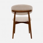 Roya chair in cream chenille with solid wood legs