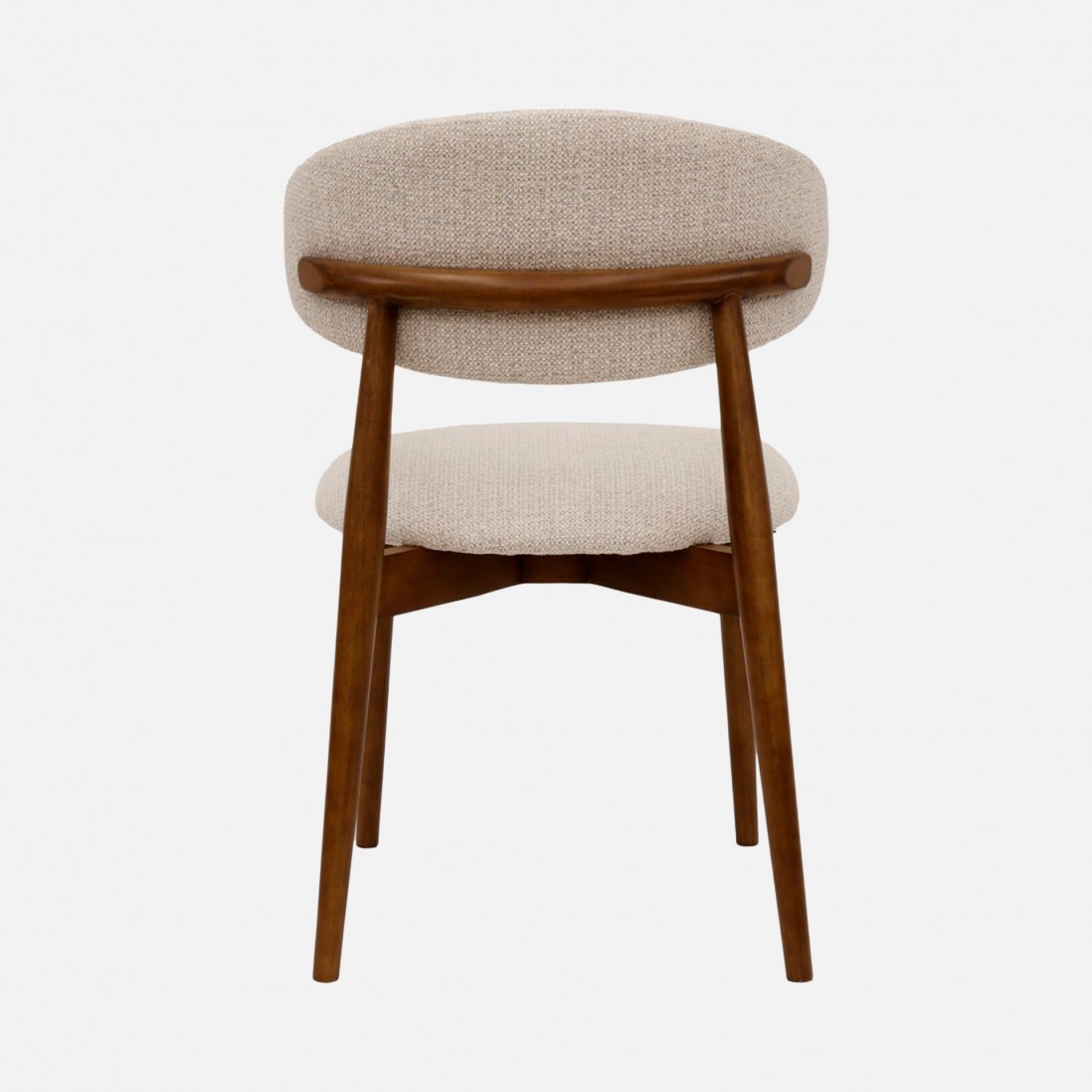 Roya chair in cream chenille with solid wood legs