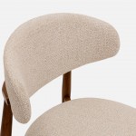 Roya chair in cream chenille with solid wood legs