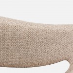 Roya chair in cream chenille with solid wood legs