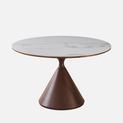 NERA round dining table metal and stone �120cm