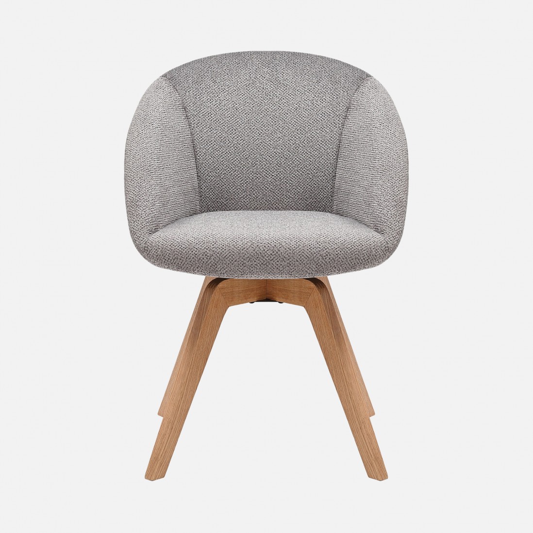 Allos chair gray fabric swivel and nordic style legs in solid beech wood