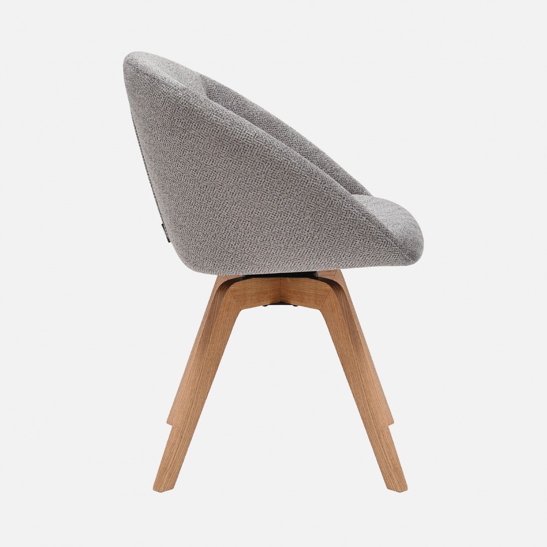 Allos chair gray fabric swivel and nordic style legs in solid beech wood