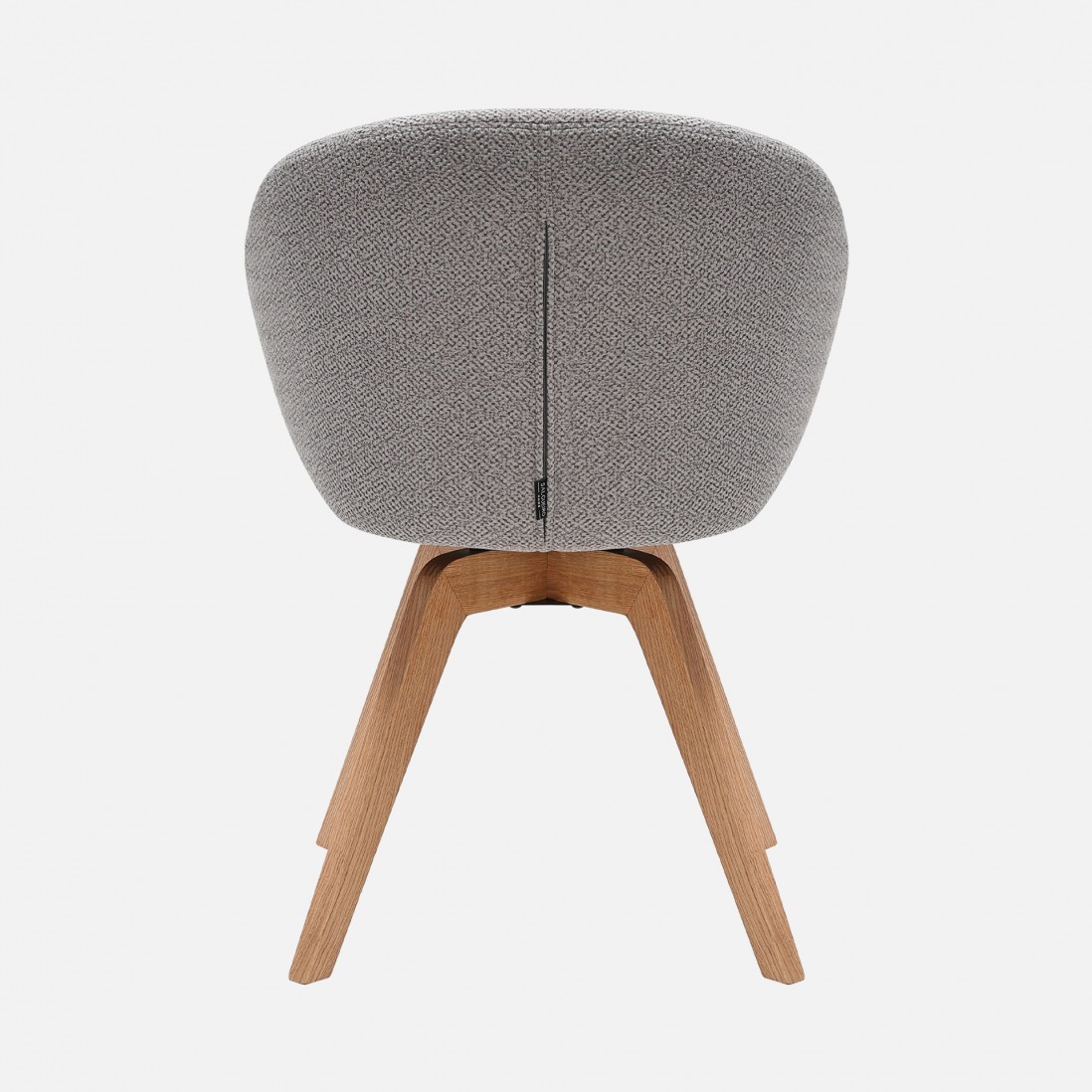 Allos chair gray fabric swivel and nordic style legs in solid beech wood