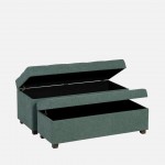 Wooden and Fabric Stool with Storage 080 Green