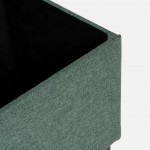 Wooden and Fabric Stool with Storage 080 Green