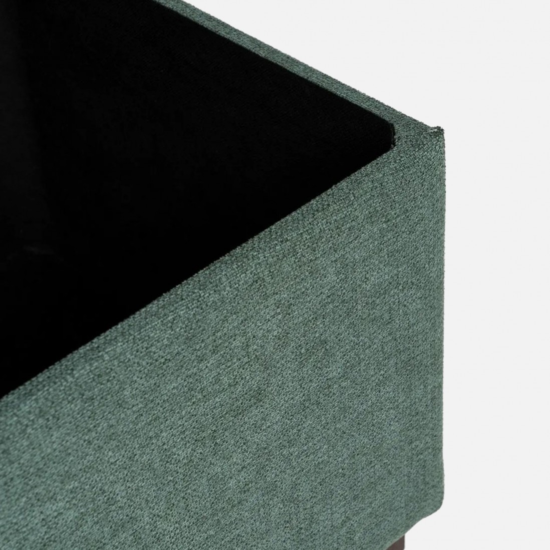 Wooden and Fabric Stool with Storage 080 Green