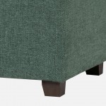 Wooden and Fabric Stool with Storage 080 Green