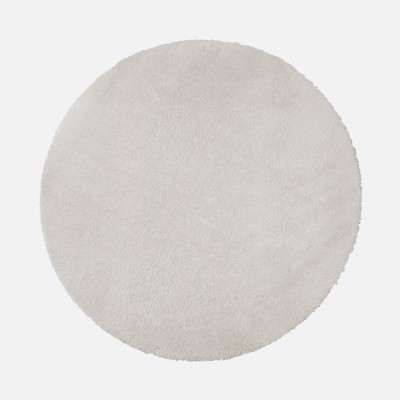 Washable Round Rug Touch 066 White Washable Round Rug Touch 066 White