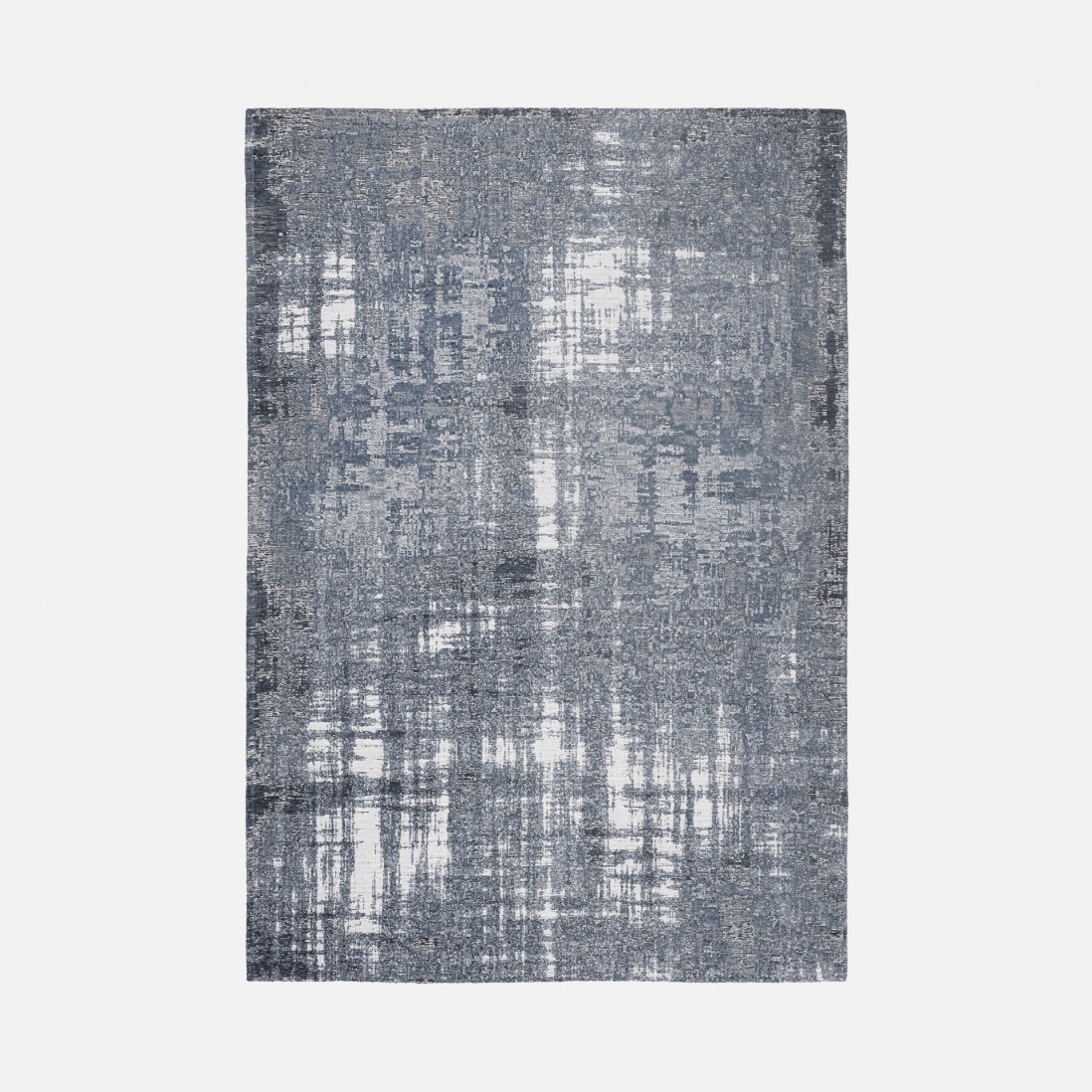 Abstract Area Rug Antik Chenille Grunge Blue