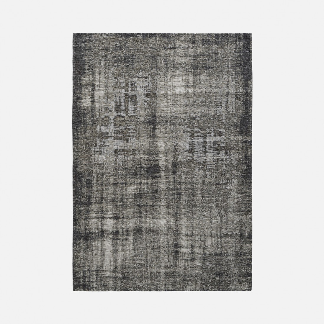 Alfombra Abstracta Antik Chenille Grunge Gris Oscuro