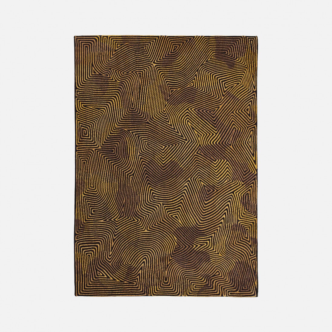 Modern Area Rug Carved Chenille 9227 Brown