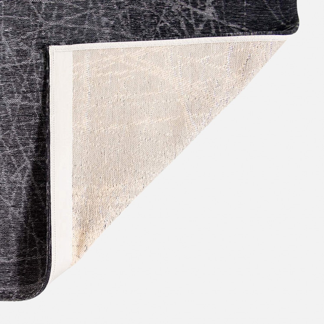 Alfombra Abstracta Freeze Chenille 8881 Negra