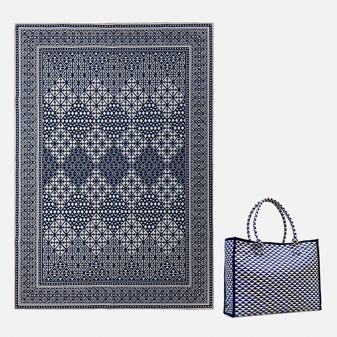 Triangle Denim Rug with Carry Bag (Rug In Bag)