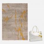 Birds Ochre Rug with Carry Bag (Rug In Bag)