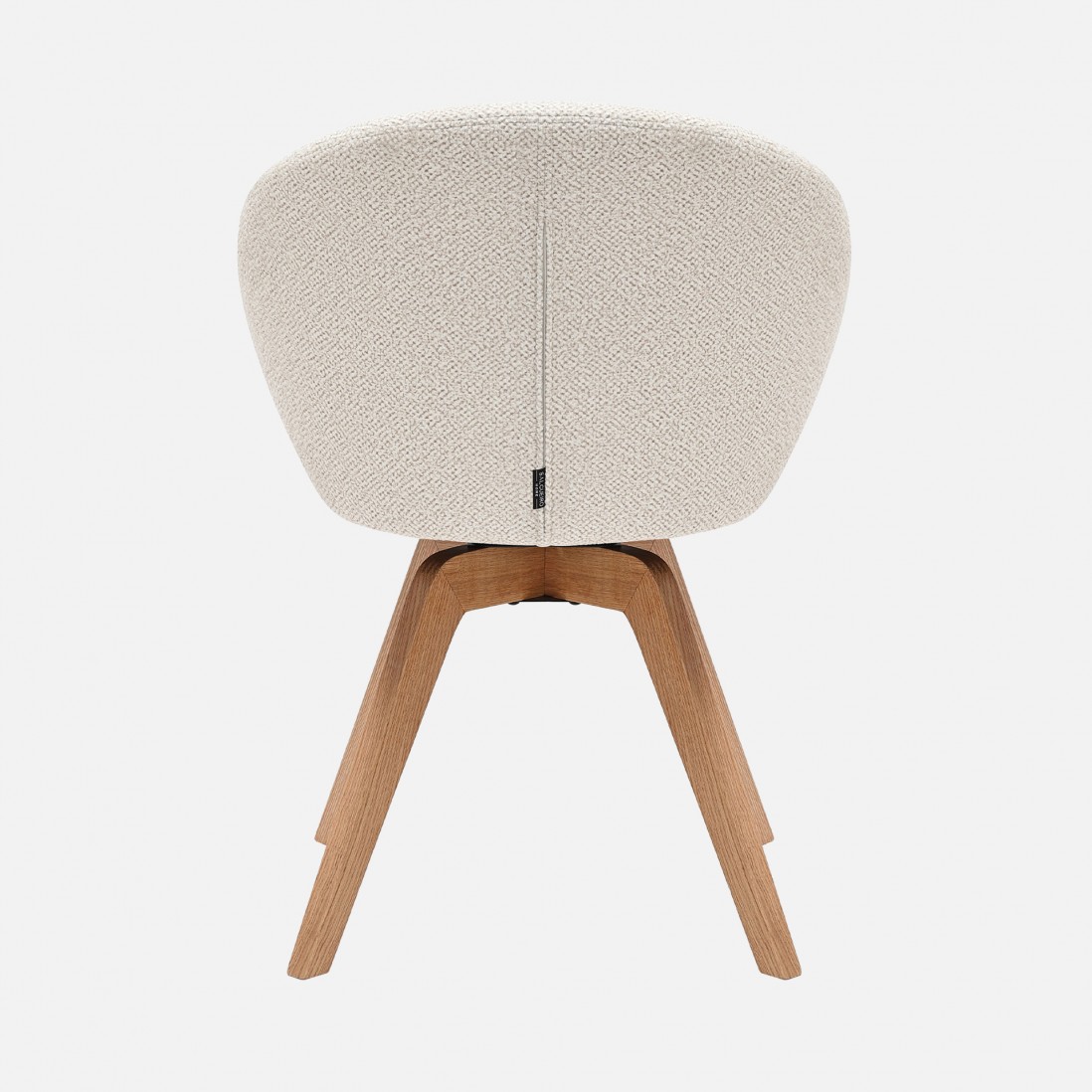 Allos chair cream fabric swivel and nordic style legs in solid beech wood