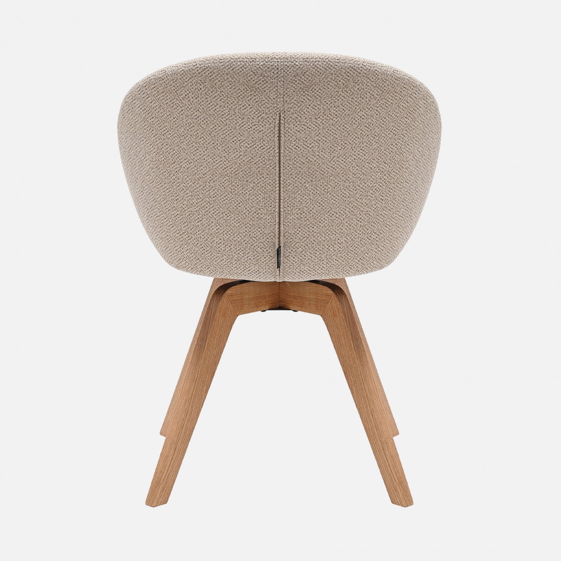 Allos chair beige fabric swivel and nordic style legs in solid beech wood