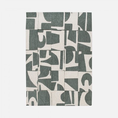 Abstract Modern Rug Edges Chenille 9361 Gray