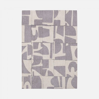 Abstract Modern Rug Edges Chenille 9366 Beige