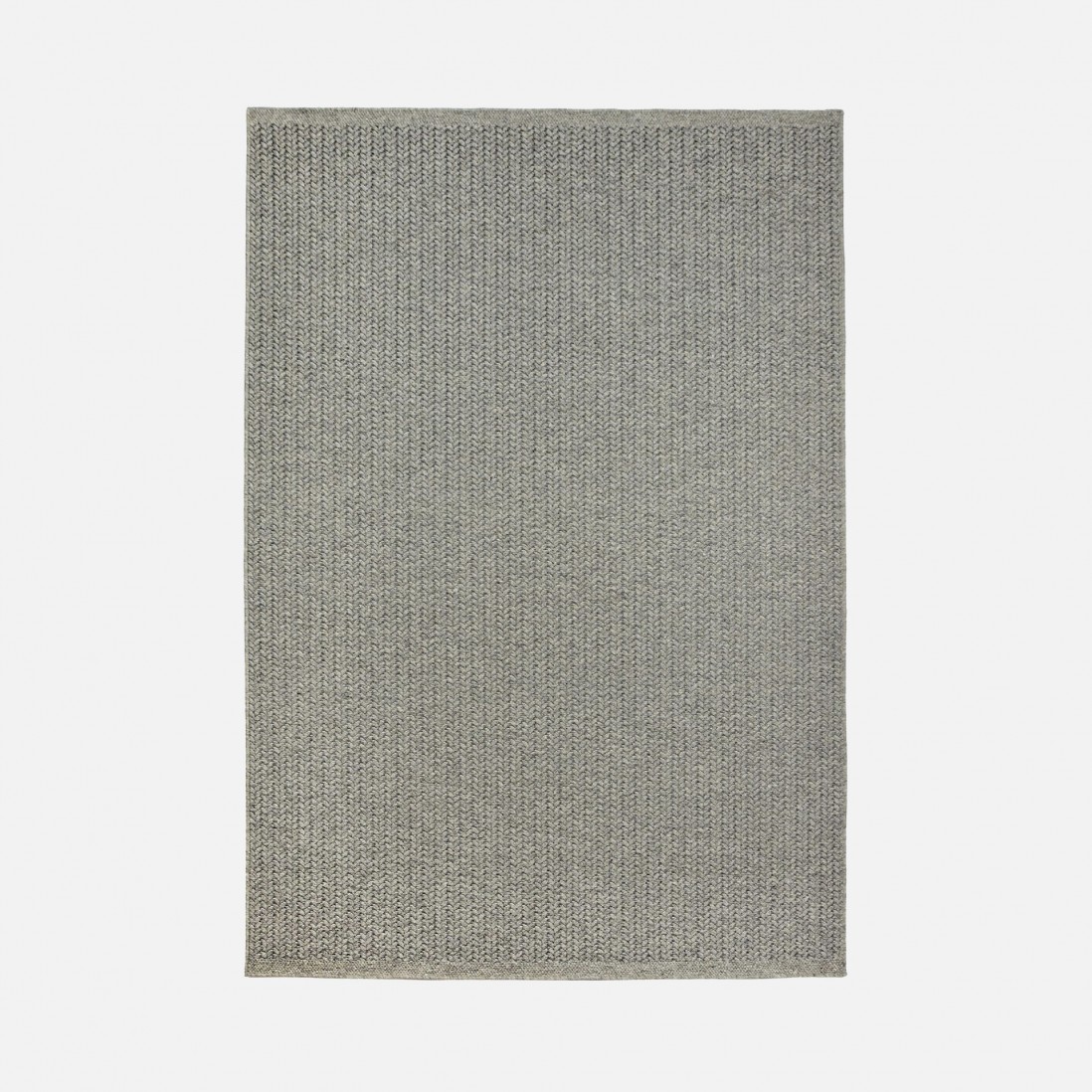 Plain Wool Rug Trecciato 71431/873 Gray