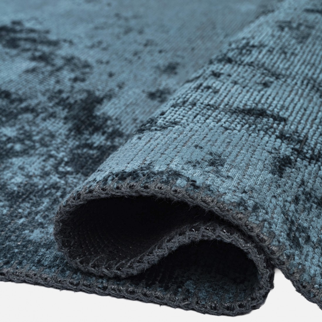 Alfombra Redonda Lisa Glam Velvet 2025/004 Azul