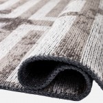 Geometric Area Rug Glam Velvet 3131/233 Gray