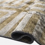 Geometric Area Rug Glam Velvet 3131/017 Golden