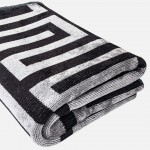 Geometric Area Rug Glam Velvet 3131/007 Black
