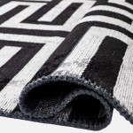 Geometric Area Rug Glam Velvet 3131/007 Black
