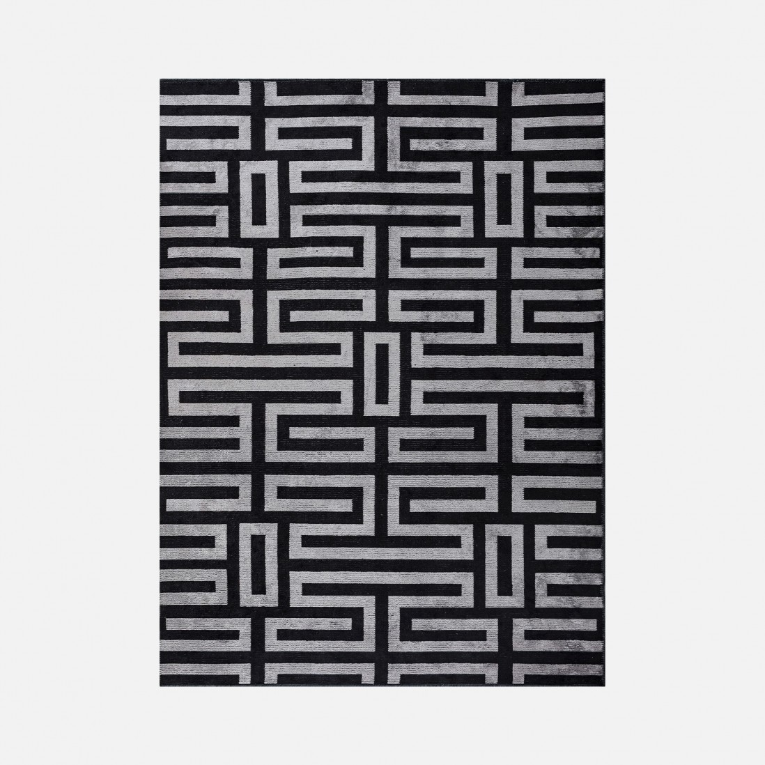 Geometric Area Rug Glam Velvet 3131/007 Black