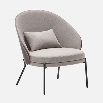 Metal and Fabric Armchair Taupe Metal and Fabric Armchair Taupe
