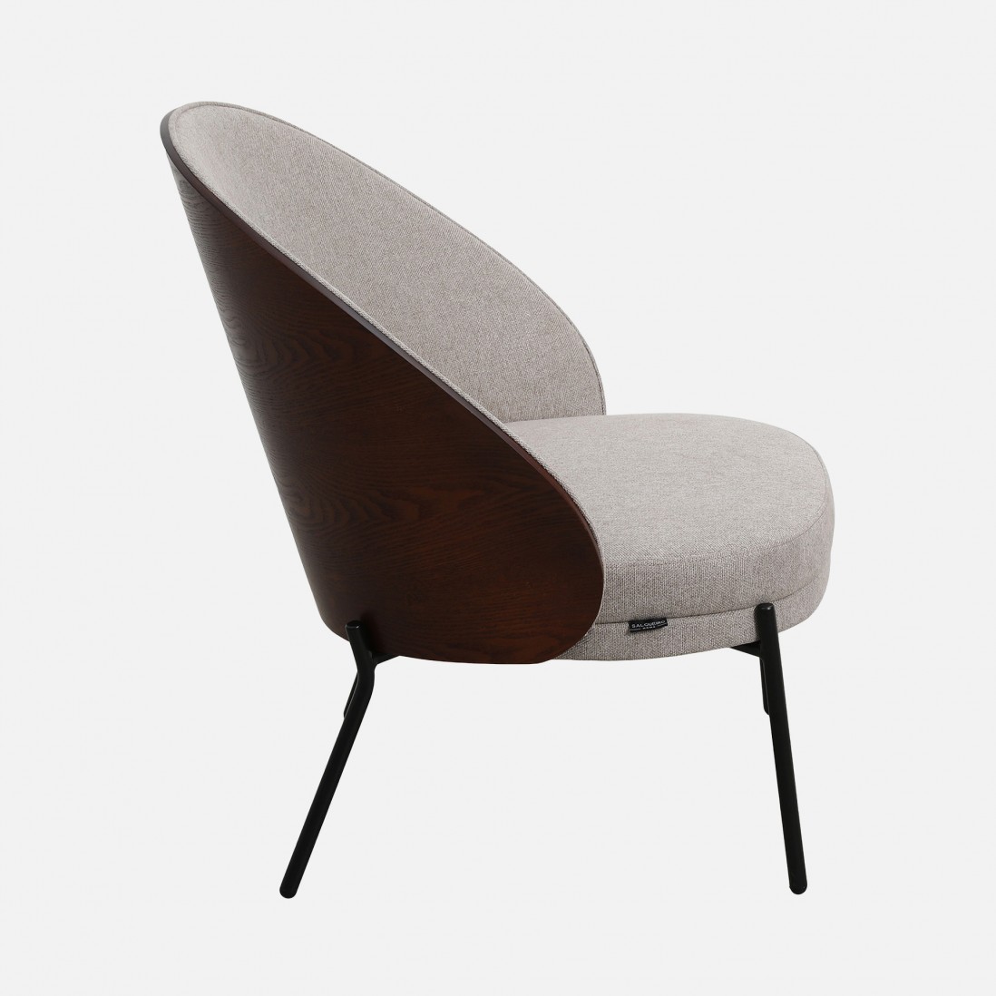 Metal and Fabric Armchair Taupe