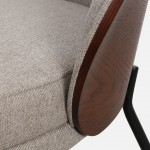 Metal and Fabric Armchair Taupe