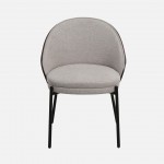 Arles chair taupe chenille with ash back in wenge finish and black metal legs