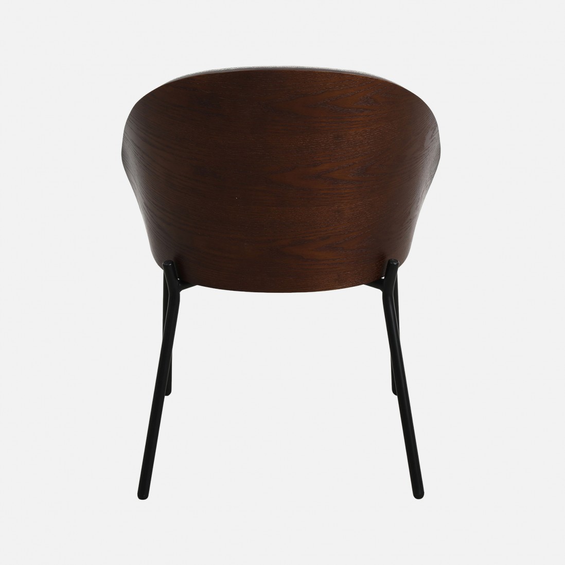 Arles chair taupe chenille with ash back in wenge finish and black metal legs
