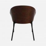 Arles chair taupe chenille with ash back in wenge finish and black metal legs