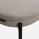 Arles chair taupe chenille with ash back in wenge finish and black metal legs