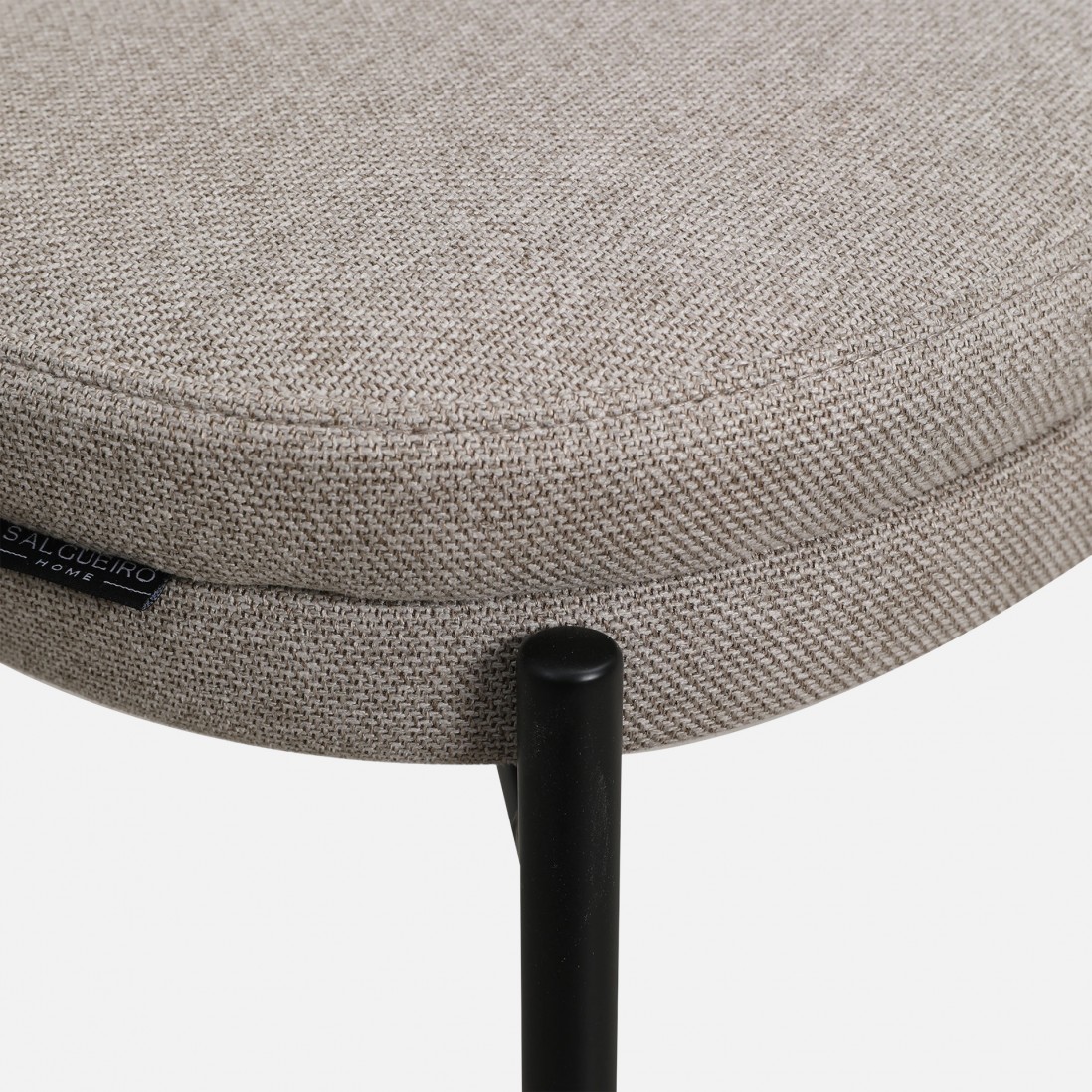 Arles chair taupe chenille with ash back in wenge finish and black metal legs