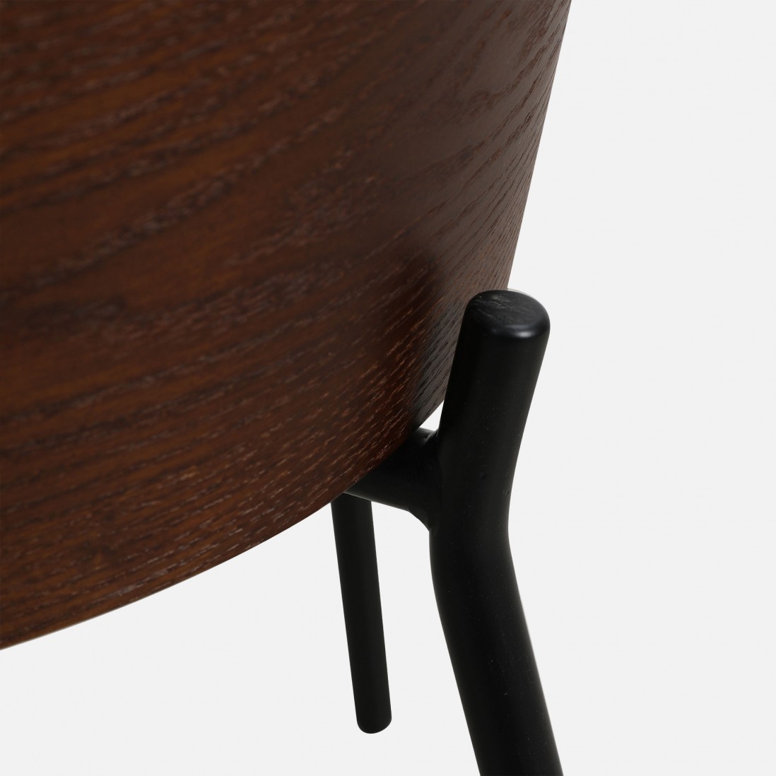 Arles chair taupe chenille with ash back in wenge finish and black metal legs