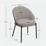 Arles chair taupe chenille with ash back in wenge finish and black metal legs