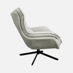 Boucl� Fabric Swivel Armchair Chablis Beige