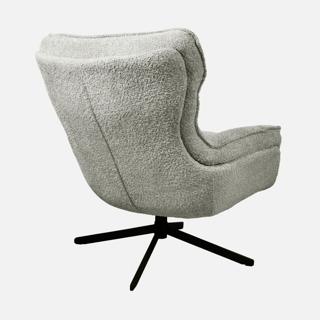 Boucl� Fabric Swivel Armchair Chablis Beige