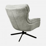 Boucl� Fabric Swivel Armchair Chablis Beige