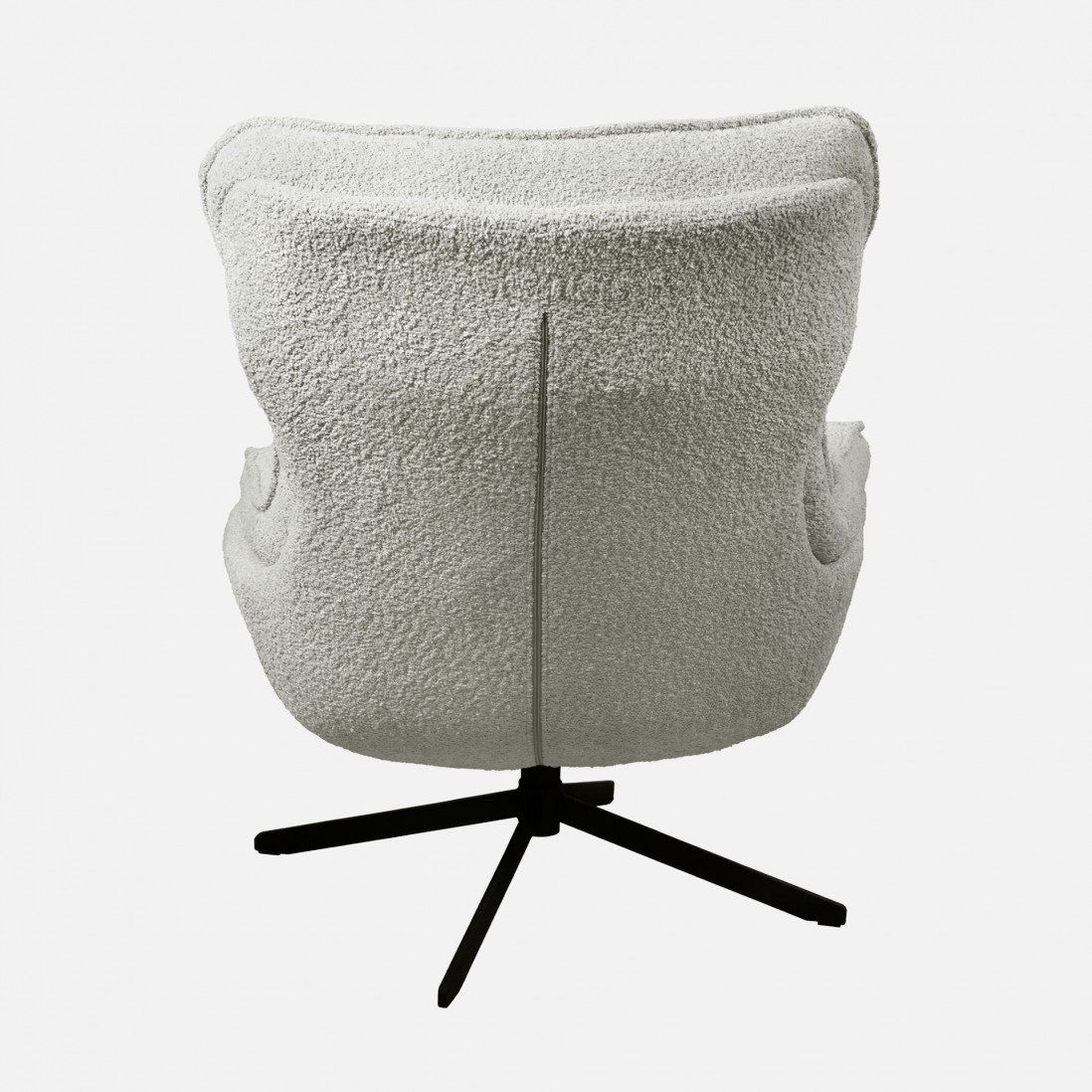 Boucl� Fabric Swivel Armchair Chablis Beige