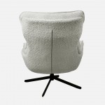 Boucl� Fabric Swivel Armchair Chablis Beige
