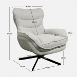 Boucl� Fabric Swivel Armchair Chablis Beige