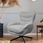Boucl� Fabric Swivel Armchair Chablis Gray