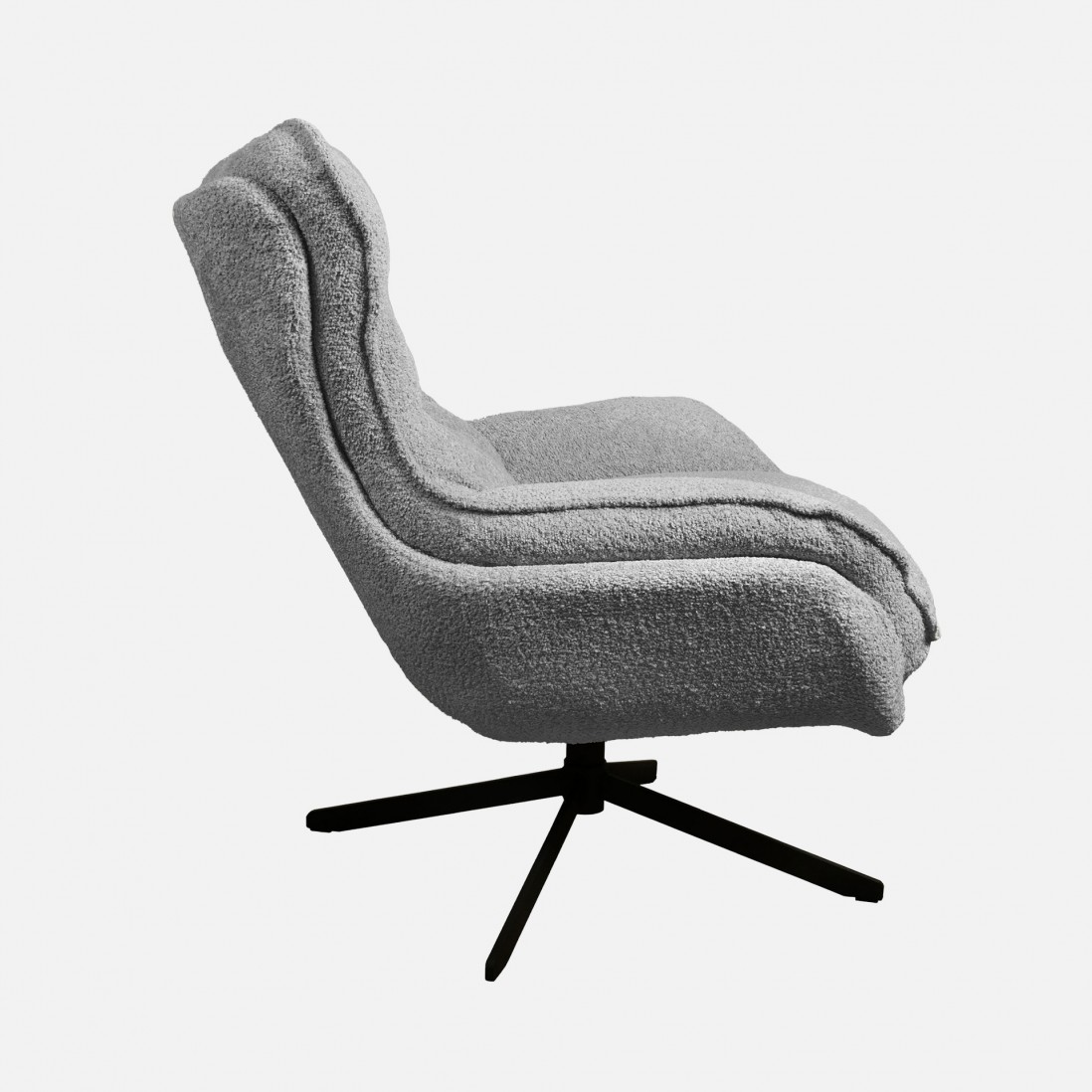 Boucl� Fabric Swivel Armchair Chablis Gray