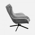 Boucl� Fabric Swivel Armchair Chablis Gray