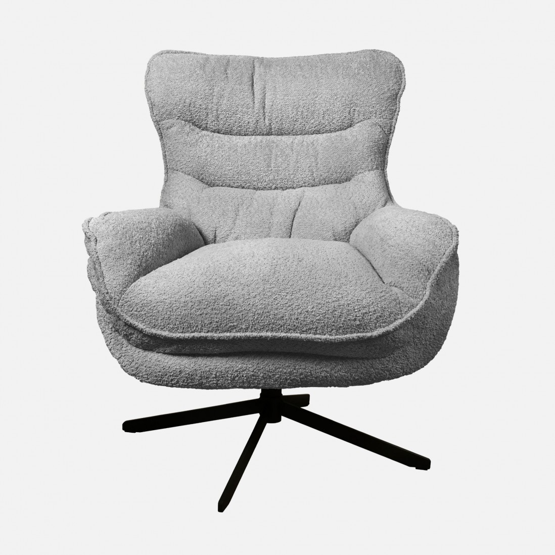 Boucl� Fabric Swivel Armchair Chablis Gray